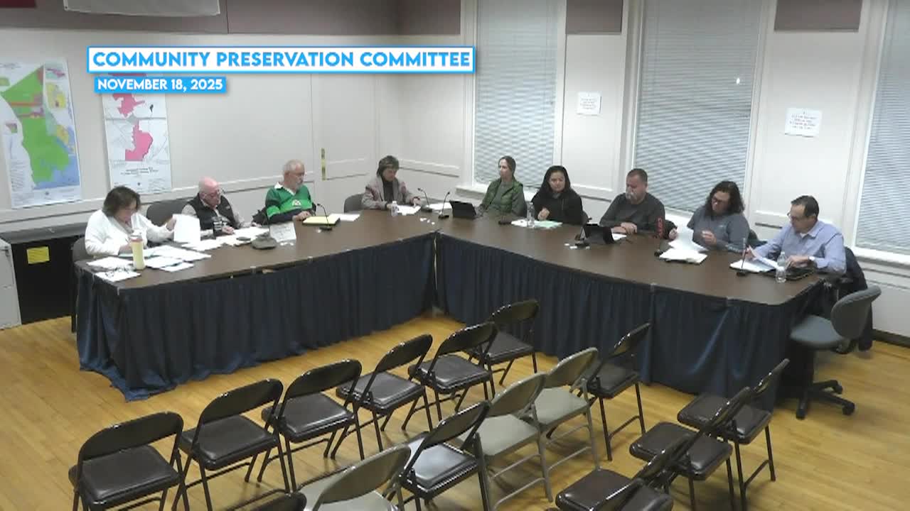 Community Preservation Commiettee Meeting - November 18, 2025